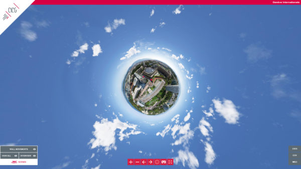 360° building virtual tour. Often starting with an aerial panorama in the form of a little planet, this allows to catch viewer's attention and encourages him to look further and discover more contents.