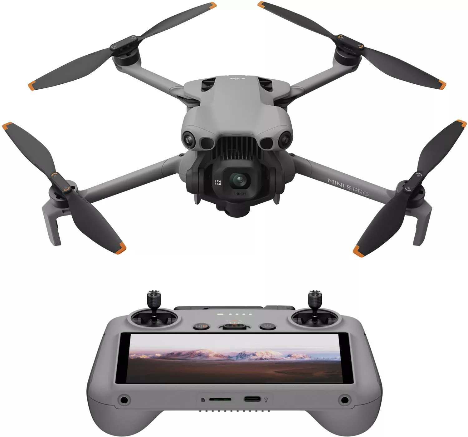 Photos of the DJI Mini 5 Pro with the remote controller