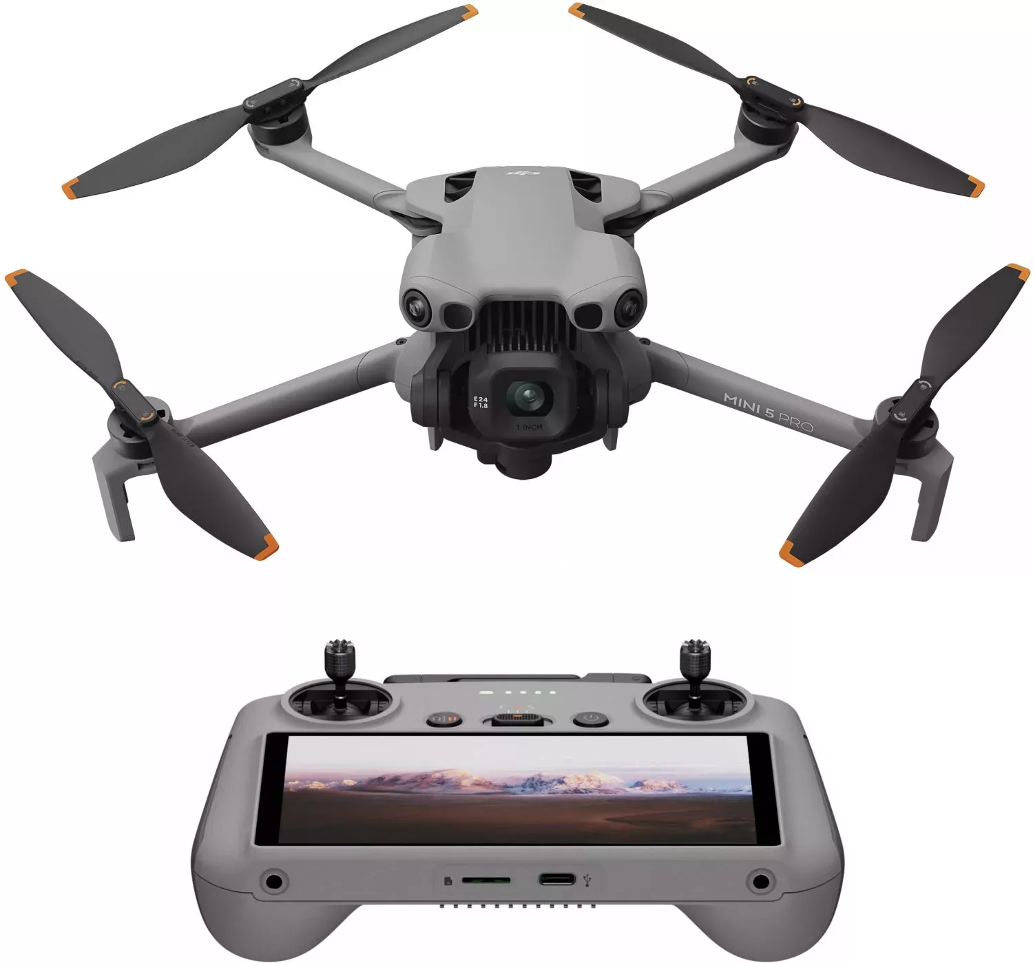 Photos of the DJI Mini 5 Pro with the remote controller